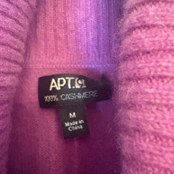 Apt 9 100% Cashmere Purple Long Sleeve Cowl Neck Sweater sz M - Picture 6 of 9